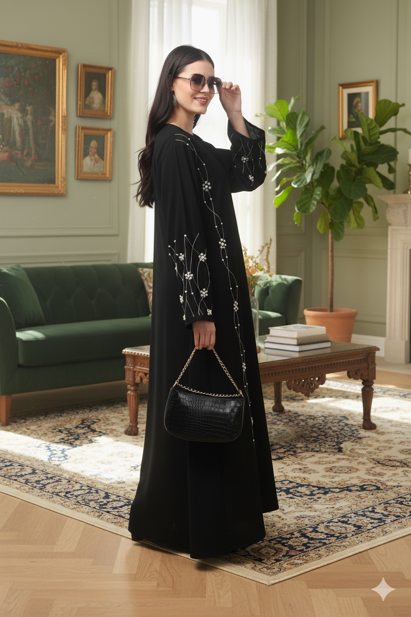 The Mushk Hand Embroided Abaya