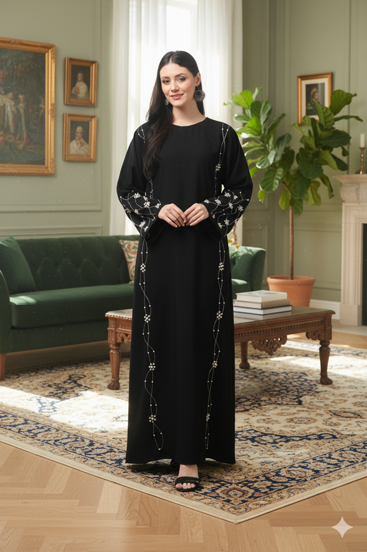 The Mushk Hand Embroided Abaya