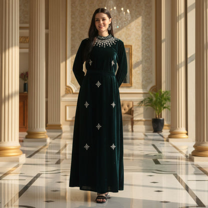 Luxury Hand-Embroidered Abaya – Modest Glamour Redefined