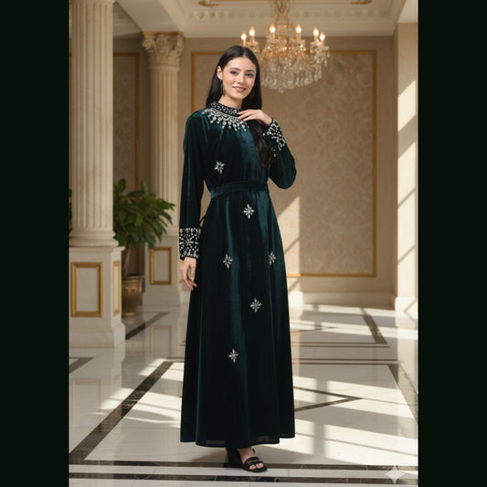 Luxury Hand-Embroidered Abaya – Modest Glamour Redefined